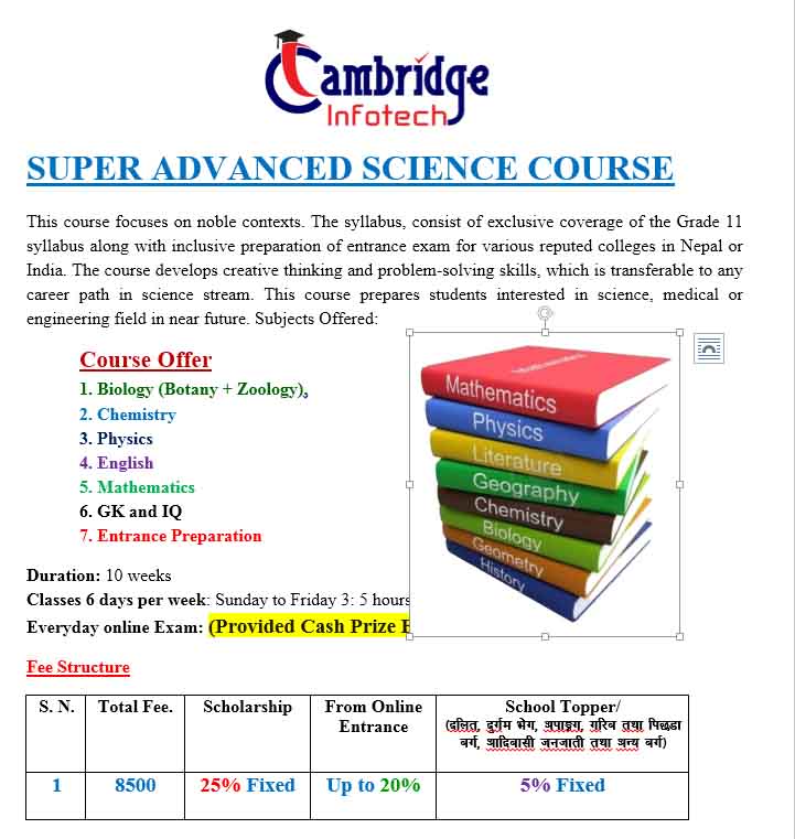 Science Bridge Course 